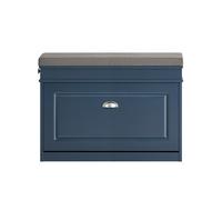 Sobuy Shoe Cabinet With Flip Drawer 29.5X9.4X20.1 Inch Load Capacity 150Kg Fsr82-L-Nw - Dark Blue