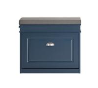SoBuy Shoe Storage Bench with Seat Cushion, Narrow Blue FSR82-K-B