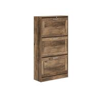 Sobuy Shoe Storage Cabinet 3 Drawers Organizer Unit Brown Wood