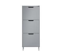 Sobuy Shoe Storage Cabinet Organizer Unit With 3 Flip Drawers Grey