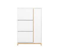 Sobuy Shoe Storage Cabinet White 3 Flip Drawers 1 Cupboard