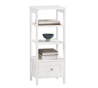 SoBuy Side Table 3 Shelves 1 Drawer White