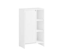SoBuy Slim Bathroom Storage Cabinet with Laundry Hamper BZR156-W