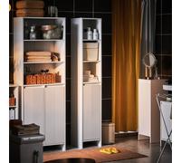 SoBuy Slim Bathroom Tall Cabinet - Adjustable Shelves & Anti-Tip in White SoBuy White