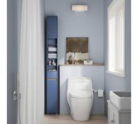 Sobuy Bzr34-Ii-B,tall Bathroom Storage Cabinet - Slim Bathroom Unit,compact Bathroom Furniture, Blue,w20Xd20Xh180