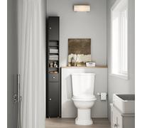 SoBuy BZR34-II-SCH Narrow Bathroom Column Cabinet, Dark Gray