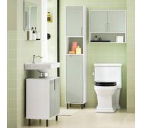 SoBuy Slim Bathroom Tall Cabinet - Integrated Laundry Hamper in Green SoBuy Green