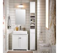 SoBuy Slim Bathroom Tall Cabinet - Space-Saving Design in White SoBuy White