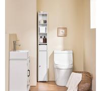 SoBuy Slim Bathroom Tall Cabinet - Toilet Roll Dispenser in White SoBuy White