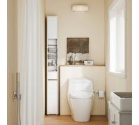 Sobuy Bzr34-Nw,tall Bathroom Cabinet,cupboard Bathroom Storage Unit Freestanding,water-Resistant Mdf With Adjustable Shelves