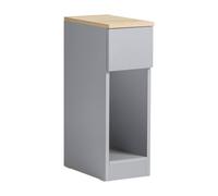 SoBuy Slim Bedside Table - Open Shelf & Drawer - Modern in Grey SoBuy Grey