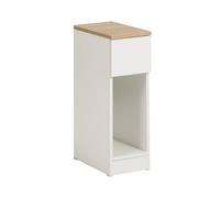 SoBuy Slim Bedside Table - Open Shelf & Drawer - Modern in Warm White SoBuy Warm White