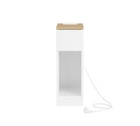 Sobuy Fbt111-E-Nw,slim Bedside Table With Charging Station & Standard Outlet & Usb Port & Type-C Port