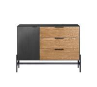 SoBuy Slim Credenza Cabinet - Oak Effect & Metal Frame - Modern in Dark Grey | Size: 0.6m2 SoBuy Dark Grey 0.6m2