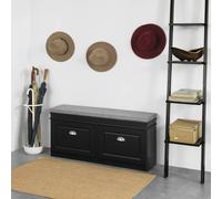 SoBuy Slim Entrance Bench - Cushioned Seat & Shoe Storage in Black SoBuy Black
