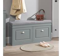 SoBuy Slim Entrance Bench - Cushioned Seat & Shoe Storage in Grey SoBuy Grey