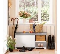 SoBuy Shoe Storage Bench Shoe Rack, Storage Cabinet& Seat Cushion,FSR119-W,UK