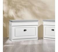SoBuy Slim Entrance Bench - Lift-Up Seat & Drawer Farmhouse in Off-White SoBuy Off-White