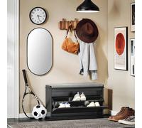 SoBuy Slim Entrance Bench - Lift-Up Storage in Black | Size: 80 cm SoBuy Black 80 cm