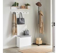 Shoe Storage Bench With Cushion - Shoe Rack & Cabinet With Flip Drawers,sobuy Fsr98-W,white