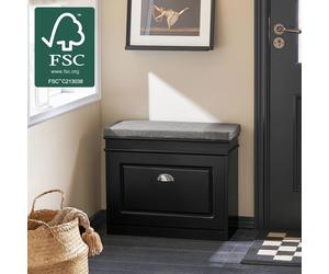 SoBuy Slim Entrance Shoe Cabinet - Flip-Down Storage Classic in Black SoBuy Black