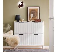 SoBuy Slim Flip-Door Shoe Cabinet - Adjustable Shelves in White SoBuy White
