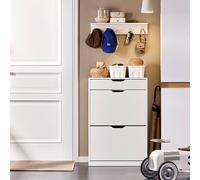 SoBuy Slim Flip-Top Shoe Cabinet - Space-Saving in White SoBuy White