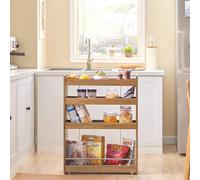 SoBuy Slim Kitchen Trolley - 4 Shelves & Castors in Light Brown SoBuy Light Brown