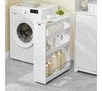 SoBuy Slim Kitchen Trolley - 4 Shelves & Castors in White SoBuy White
