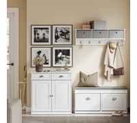 SoBuy Slim Shoe Cabinet - 2 Doors & 2 Drawers Classic in White SoBuy White