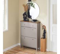SoBuy Slim Shoe Cabinet - Flip-Door Storage - Nordic Design in Light Grey SoBuy Light Grey