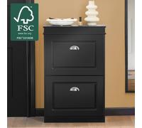 SoBuy Slim Shoe Cabinet - Flip-Down Doors in Black SoBuy Black