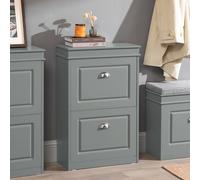 Sobuy Shoe Cabinet With 2 Flip Drawers 21.3X9.4X32.2 Inch Fsr78-Hg - Gray