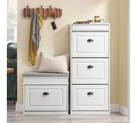 SoBuy Slim Shoe Cabinet - Flip-Down Doors in Off-White SoBuy Off-White