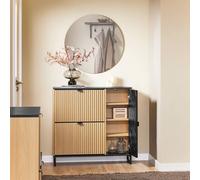 SoBuy Slim Shoe Cabinet - Light Oak & Black Marble SoBuy Light Oak