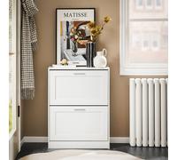 SoBuy Slim Shoe Cabinet - Space-Saving Flip Doors in White SoBuy White