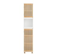 SoBuy Slim Tall Bathroom Cabinet BZR127-W, White with Bamboo Doors