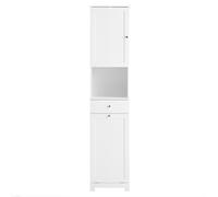 Sobuy Bzr216-W,tall Bathroom Cabinet With 1 Drawer Functional ,white,w40Xd38Xh180