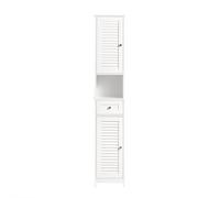 Sobuy Frg236-W, Tall Bathroom Storage Cabinet Freestanding Bathroom Unit With 2 Doors, Drawer And Open Shelf,white,w32Xd30Xh170