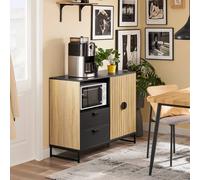 SoBuy Space-Saver Kitchen Sideboard - Light Oak & Black SoBuy Light Oak