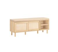 SoBuy Storage Bench 2 Doors Wood 121x35x49cm