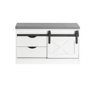 SoBuy Storage Bench Sliding Door 80cm White