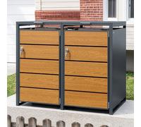 Sobuy Storage Cabinet With 2 Doors 52.8X31.5X45.7 Inch Lockable Wheels Ogs64-N - Dark Gray