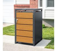 Sobuy Storage Cabinet With Wheels Lockable Door 27.2X31.5X45.7 Inch Ogs63-N - Dark Gray