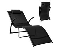 SoBuy Sun Lounger Foldable Black 170x67cm