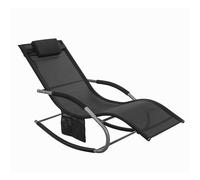 SoBuy Sun Lounger Garden Chair Recliner with Pillow & Side Pocket,OGS28-SCH,UK