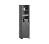 SoBuy Tall Bathroom Storage Cabinet with 3 Shelves 1 Drawer Cabinet,BZR17-DG,UK