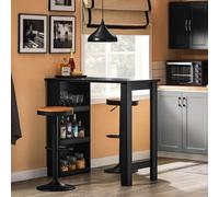 Sobuy Tall Breakfast Bar Table Modern Dining Table With 3-Tier Storage Shelves,fwt17-Ii-Sch