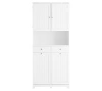 SoBuy Tall Slim Bathroom Cabinet with 2 Hampers & Drawers