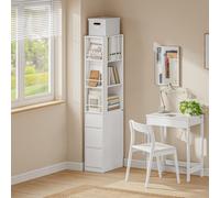 Sobuy Tall Storage Unit With 3 Drawers 28X50X170 Cm Load Capacity 58 Kg Str15-W - White